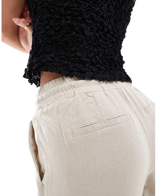Vero Moda Natural Linen Blend Tapered Trouser