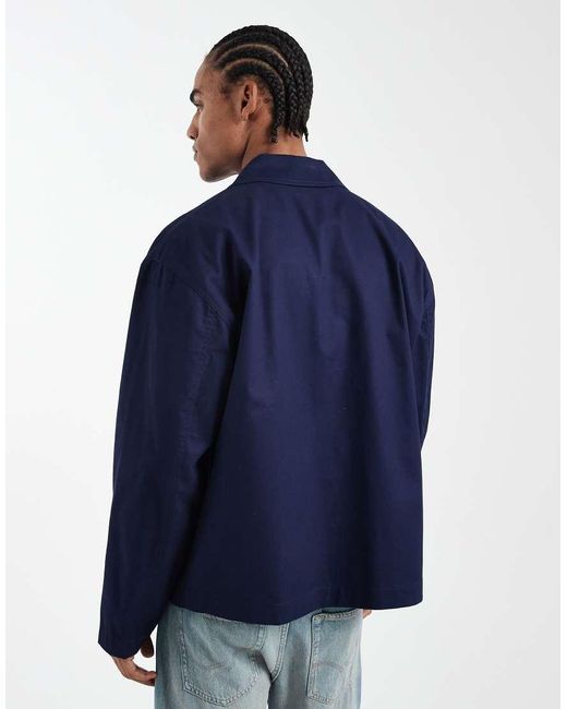Chaqueta Extragrande Estilo Worker De ASOS de hombre de color Blue