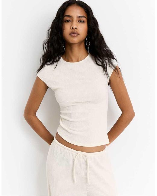 Pull&Bear White Crepe Top