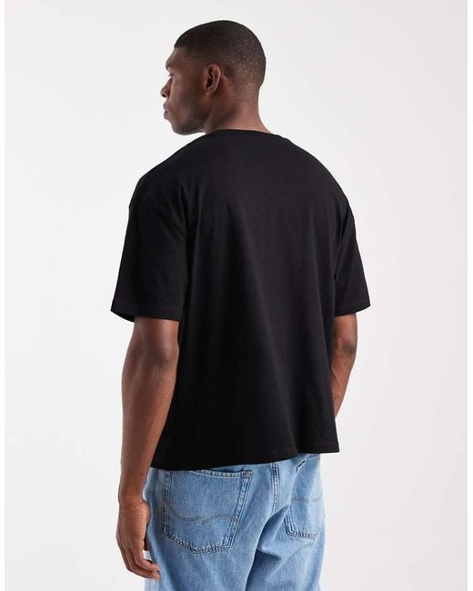 ASOS Oversized Recht T-Shirt Met Bloemenpostzegelprint in het Blue voor heren
