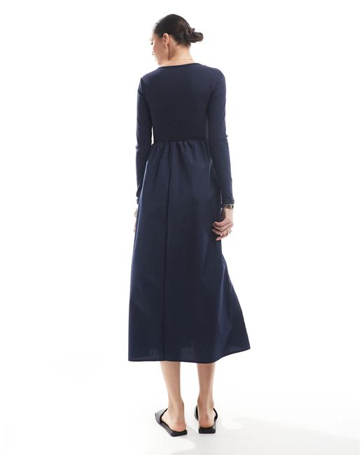 Threadbare Blue – langärmliges midikleid