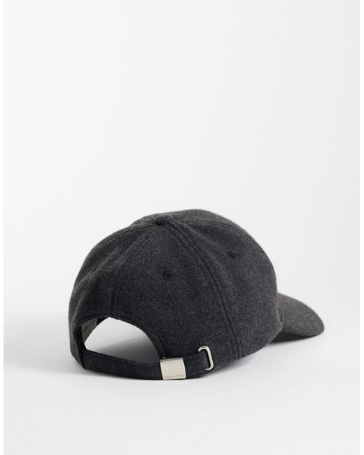 Calvin Klein Black Felt Cap With Script Logo for men