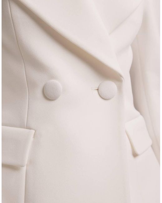 Wanderdoll Natural Charlotte Bridal Oversized Lapel Cinch Waist Blazer Co-ord