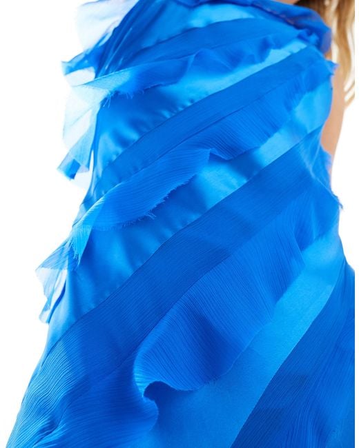 ASOS Blue Asos design tall – maxikleid aus chiffon-satin-mix