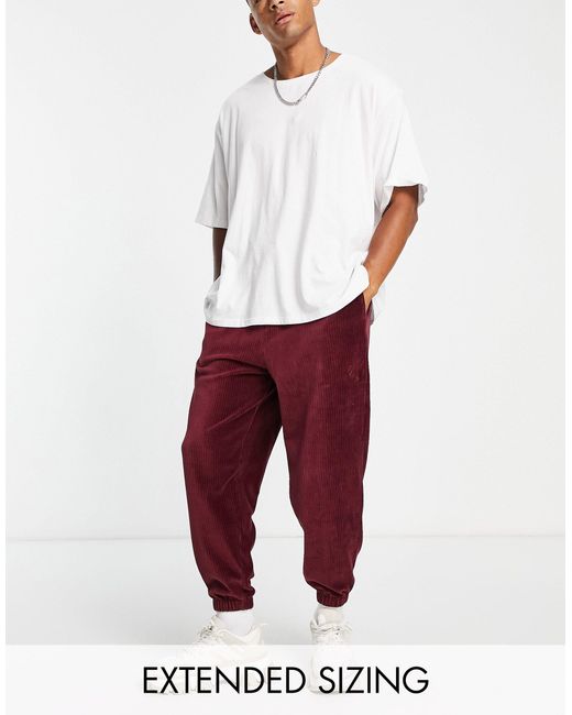 ASOS Oversized Sweatpants in Red for Men | Lyst