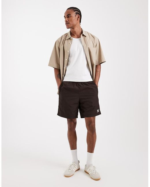 Adidas Originals Natural Trefoil Essentials Woven Shorts for men