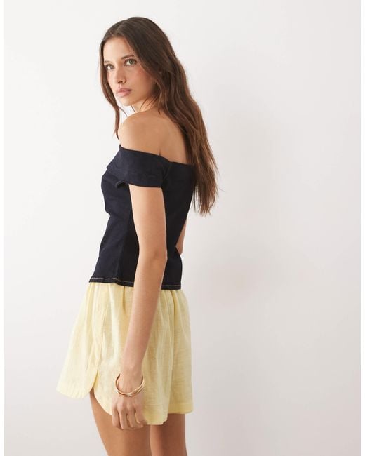 ASOS Blue Bardot Top