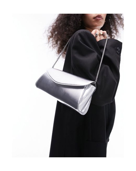 Sadie - borsa da spalla con patta strutturata color di TOPSHOP in Black