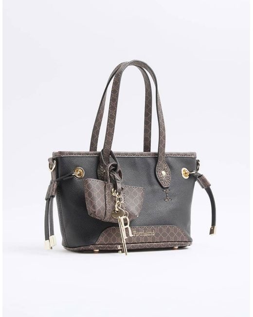 River Island White Small Side Tie Shopper Bag