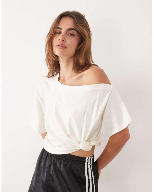 ASOS Multicolor Off Shoulder With Tie Detail Top