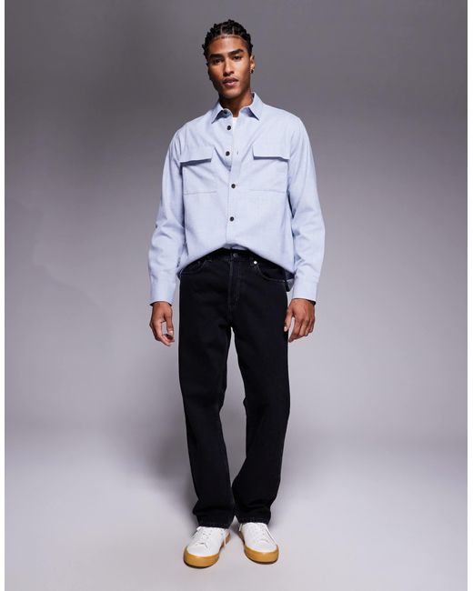 ASOS – flanell-hemdjacke in White für Herren
