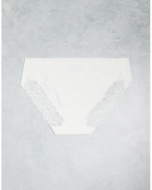Cotton On White Cotton On Bikini Briefs With Lace 3 Pack
