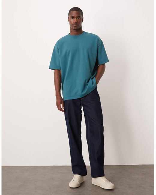 ASOS – breathemaxTM – schweres oversize-t-shirt in Blue für Herren
