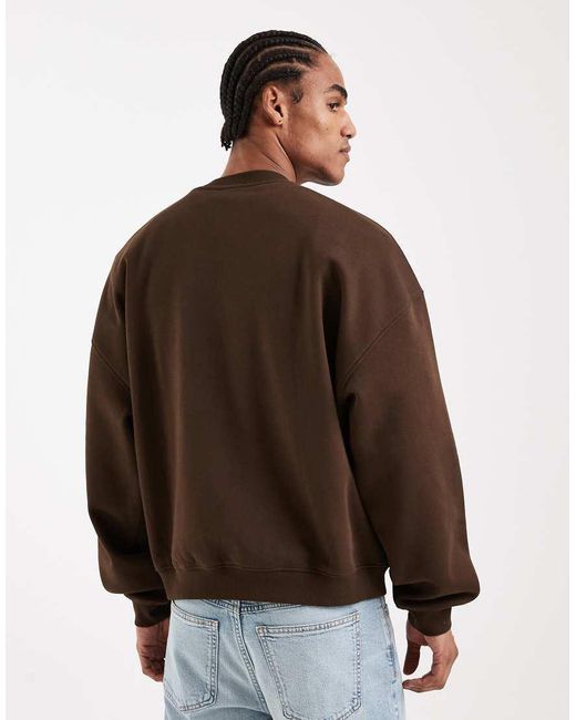 ASOS Brown Essential Extreme Oversized Sweatshirt for men