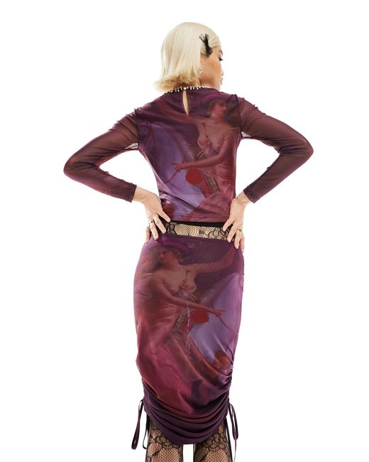 Labelrail Purple X Dyspnea Renaissance Rodeo Mesh Multiway Adjustable Length Dress And Skirt