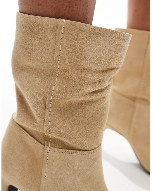 Free People Natural Slouchy Suede Heeled Boots