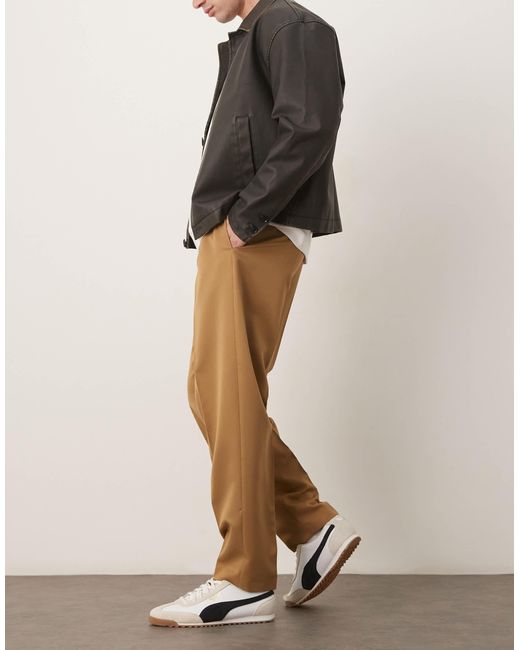 ASOS – elegante, schmal zulaufende oversize-hose in Natural für Herren
