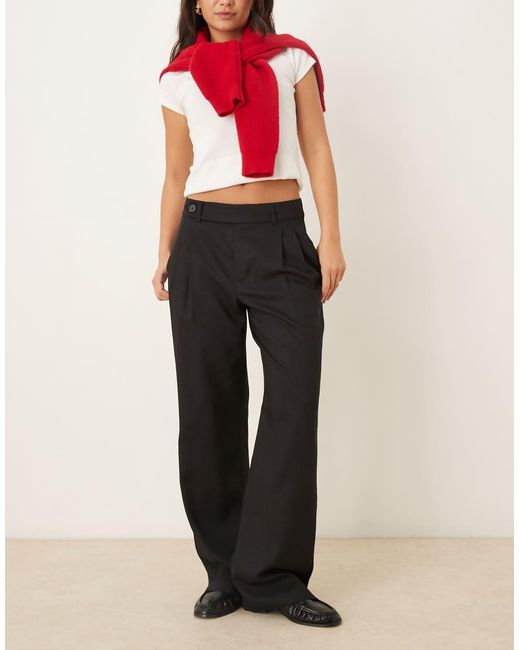 Pantalones De Sastre Grises De Pernera Recta Holgada Y Talle Bajo De ASOS de color Gray