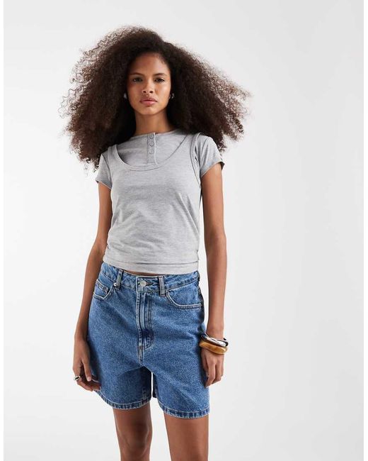 ASOS Blue Denim Dad Short