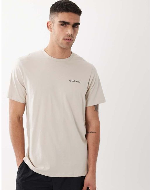 Columbia White Csc Outdoor Back Graphic T-shirt for men