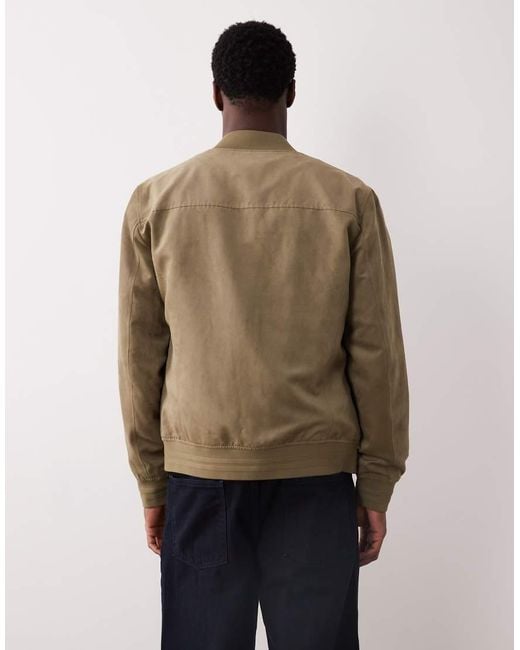Mango Natural Faux Suede Bomber Jacket for men