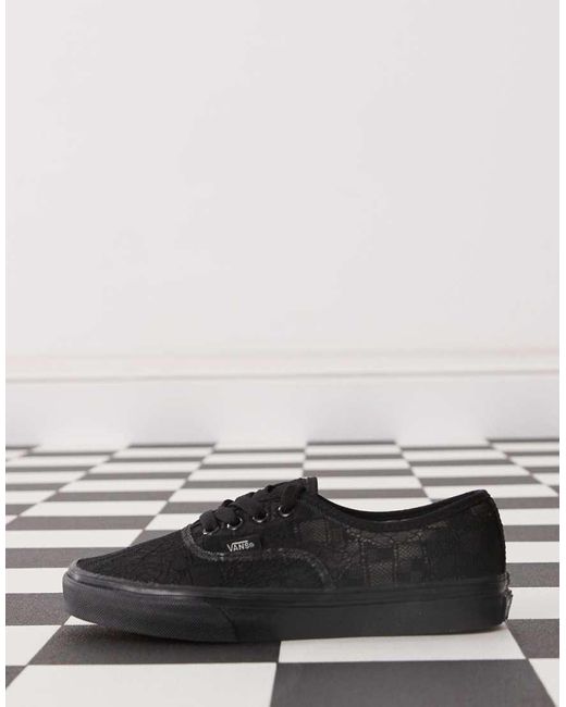 Zapatillas De Deporte Negras De Encaje De Authentic Vans de color Black
