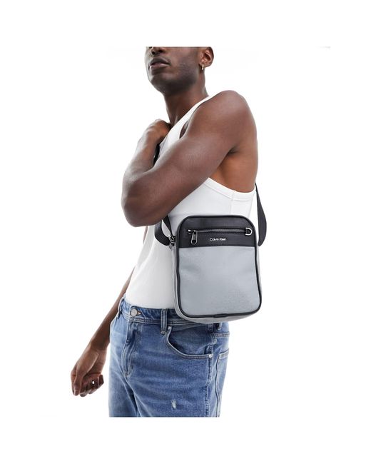 Calvin Klein Gray Elevated Reporter Bag for men