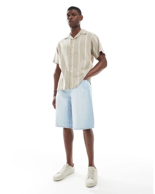 Only & Sons Blue Carl Super baggy Fit Denim Short for men