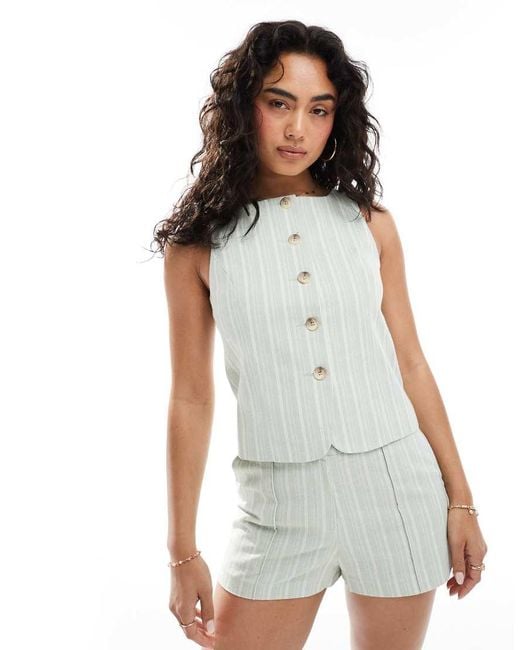 Miss Selfridge White Tailored Button Up Vest