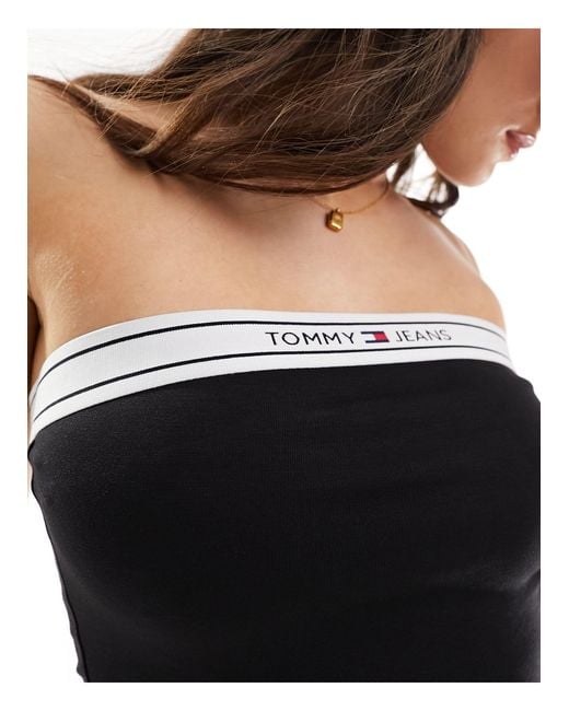 Tommy Hilfiger Black Co-ord Logo Taping Tube Top