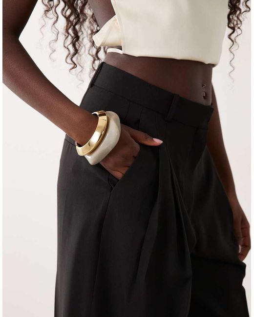 Mango Natural Pleat Front Tailored Trouser