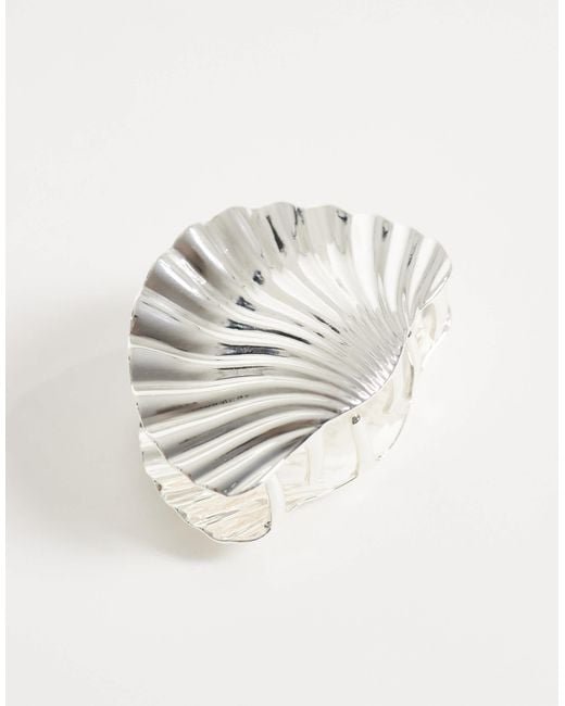 Mango White Shell Clutch Bag