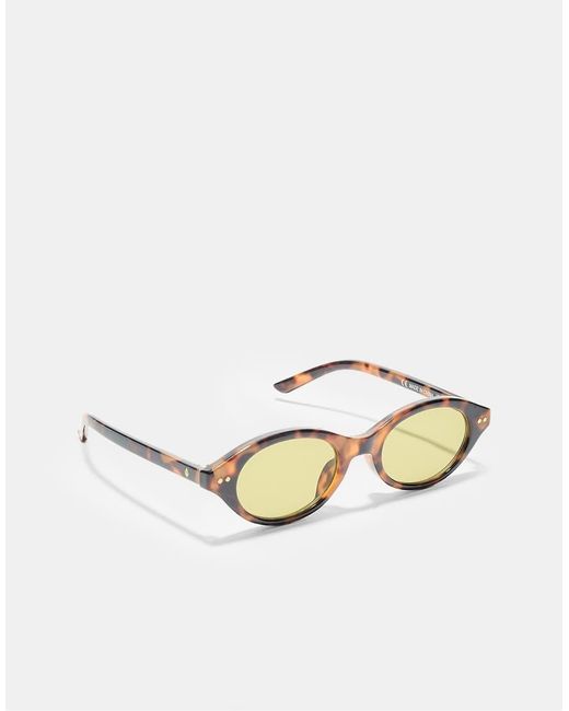 Stradivarius Yellow Oval Sunglasses