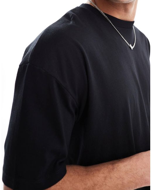 ASOS – kastiges oversize-t-shirt in Black für Herren