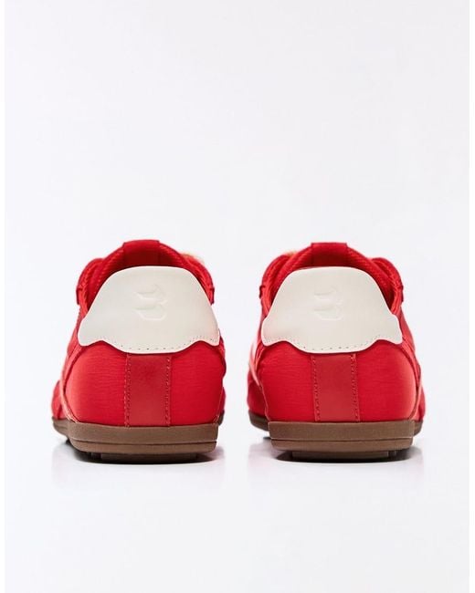 Bershka Red Flat Sole Trainers