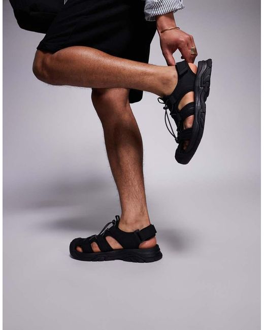 ASOS Black Fisherman Tech Sandals for men