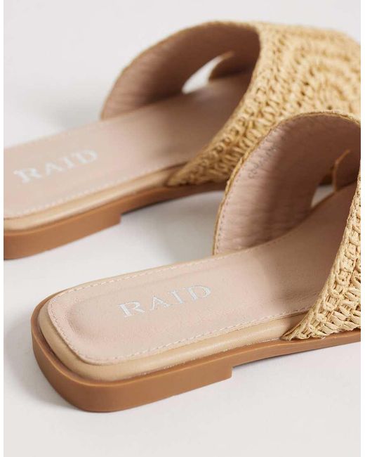 Raid Natural Coraline Flat Slide Sandals