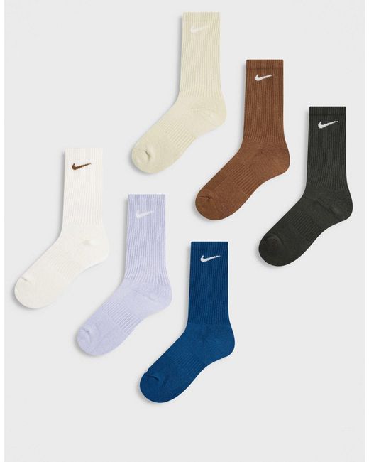 Nike Blue Crew 6 Pack Socks for men