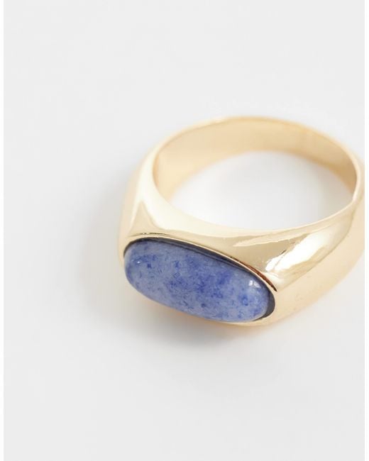 ASOS White – farbener ring mit echtem eingefasstem halbedelstein