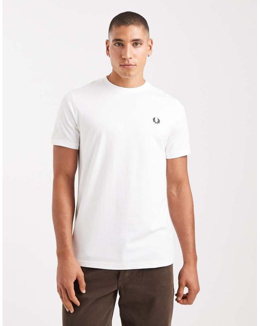 Fred Perry White Signature Graphic T-shirt for men