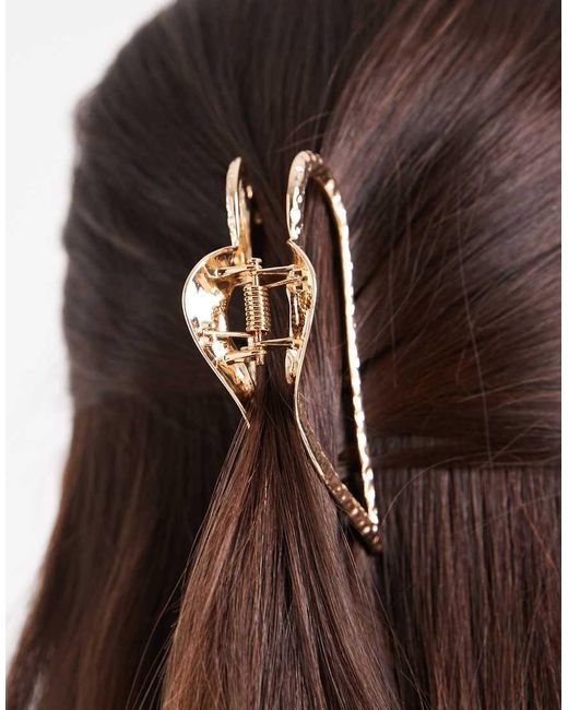 ASOS Brown Abstract Metal Heart Hair Claw