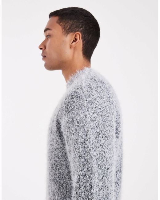 Only & Sons – flauschiger strickpullover in Gray für Herren