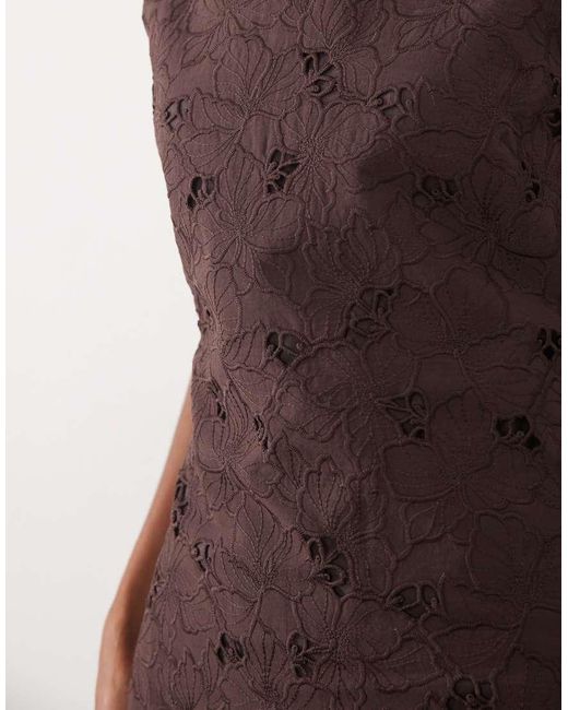 Mango Natural Cotton Mix Sleeveless Embroidered Mini Dress