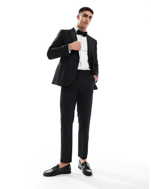 ASOS – schmal geschnittene smokinghose in Black für Herren