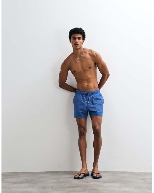 ASOS Blue Seersucker Swim Shorts for men