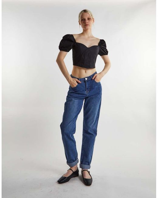 Glamorous Blue Scoop Neck Tops