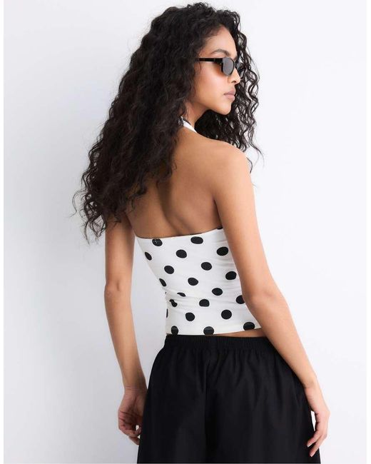 Stradivarius Black Basic Halter Top