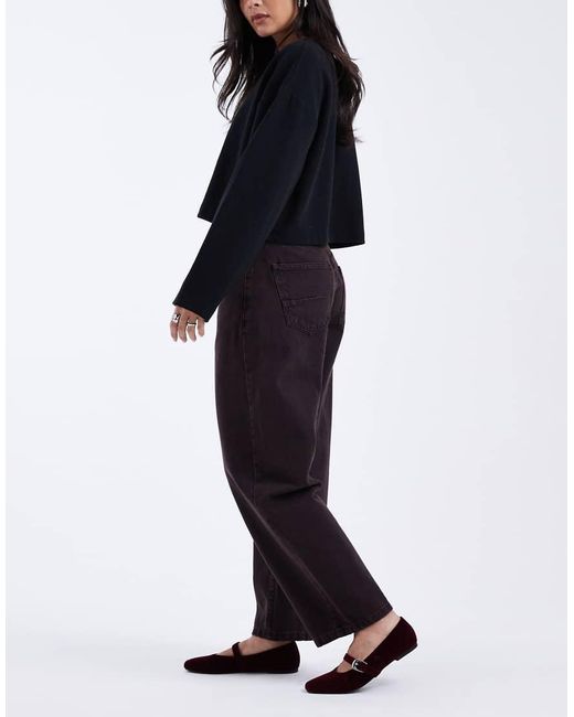 ASOS Red Ankle Grazer Barrel Jeans With Cinch Waist