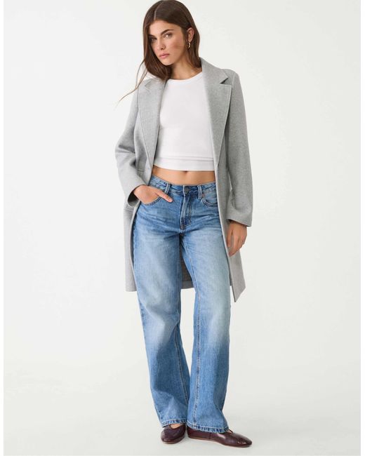 Stradivarius Gray – weicher midi-mantel