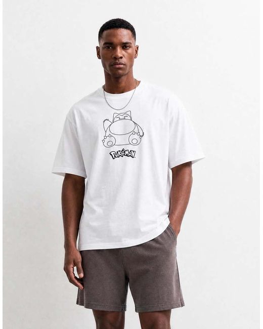 ASOS Blue Oversized T-shirt With Pokemon Snorlax Print for men